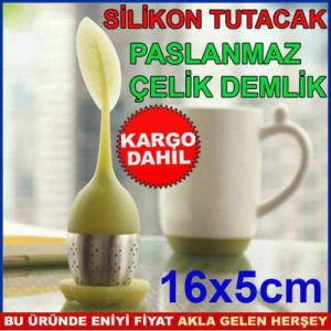 SİLİKON PASLANMAZ ÇELİK BİTKİ SİYAH ÇAY SÜZGECİ
