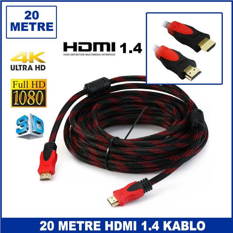20 metre Full HD 1.4v 2160 3D Destekli HDMI Kablo Görüntü ve Ses Aktarım Kablosu
