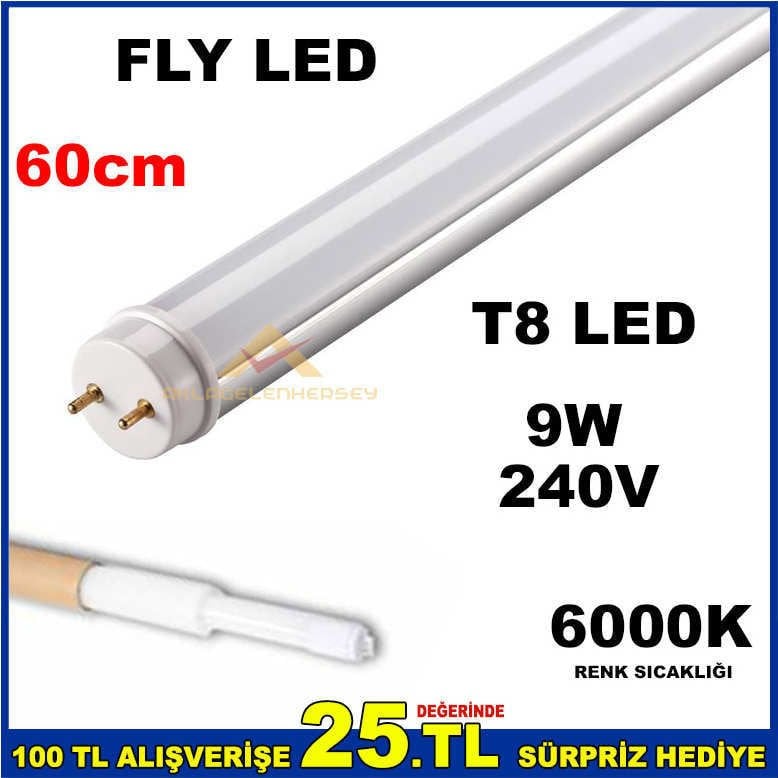 60cm FLY T8LED 9W 6000K BEYAZ FLORESAN LED CAM