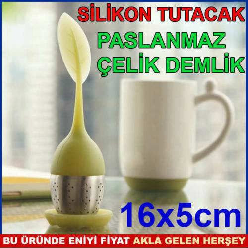 SİLİKON PASLANMAZ ÇELİK BİTKİ SİYAH ÇAY SÜZGECİ