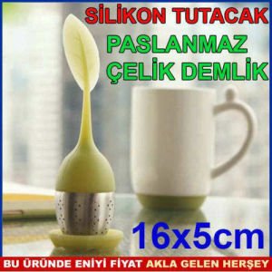 SİLİKON PASLANMAZ ÇELİK BİTKİ SİYAH ÇAY SÜZGECİ