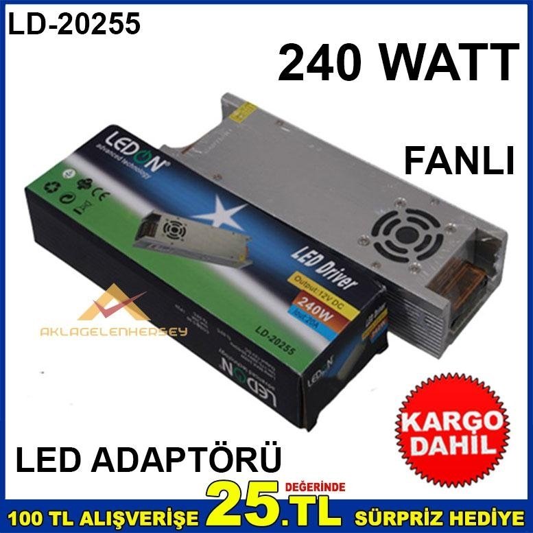 240 WATT 12,5 AMPER SLİM METAL KASA LED ADAPTÖR