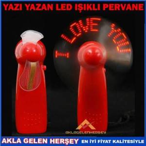 Yazı Yazan Led Işıklı Pervane El Vantilatörü