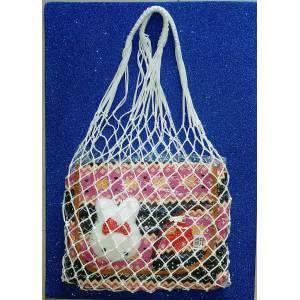 Büyük boy ip örgü alışveriş çantası,sağlam pazar filesi, jumbo boy çok amaçlı örme file plaj çantası