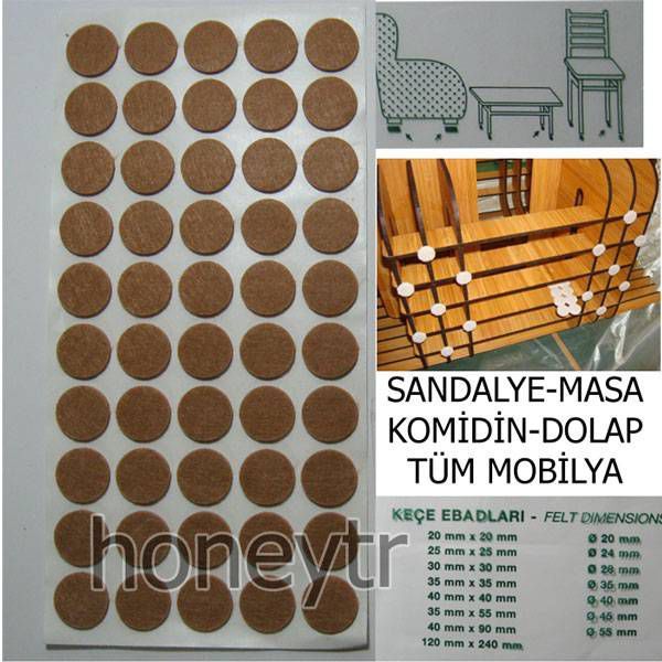 Sandalye, Masa Mobilya Ayağına Zemin Koruyucu Keçe Ø20cm 44 adet