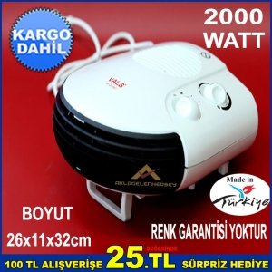VALS PF 20 HC 2000W YAZ-KIŞ KULLANIMLI 2 ISI AYARLI FANLI ISITICI