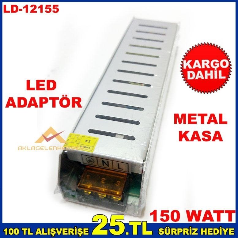 150 WATT 12,5 AMPER SLİM METAL KASA LED ADAPTÖR