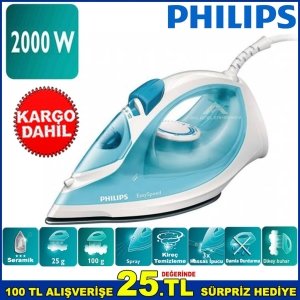 Philips GC1028 2000W Seramik Tabanlı Buharlı Ütü Damlama Önleyici