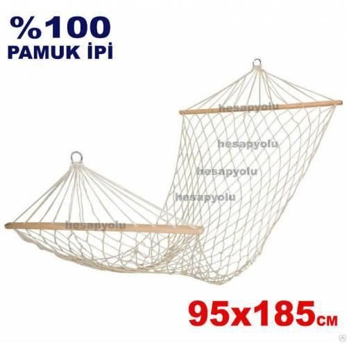 Beyaz pamuk ipli salıngaç hamak 85x185cm büyük boy HAMAK