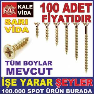 Kale Vida 100ad Sarı Sunta Ahşap Vidası 3.5x20mm