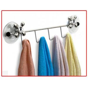 4Kancalı Krom Kaplama Retro Musluk Başı Model Vantuzlu Banyo Askı