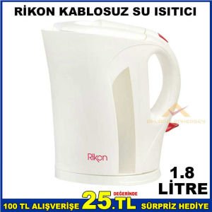 RİKON 1.8L GARANTİLİ KABLOSUZ SU ISITICI, KETTLE