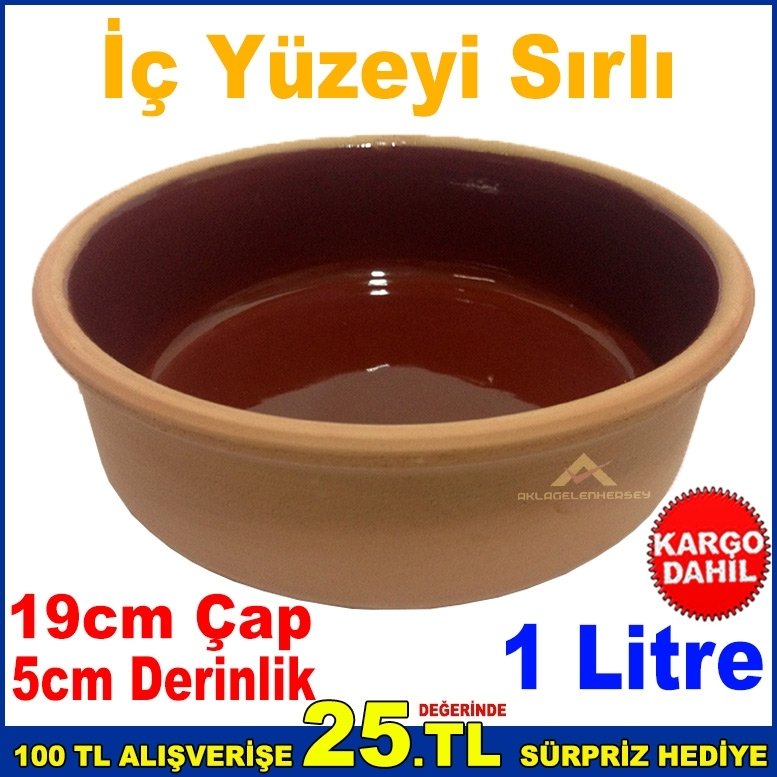 1 LİTRE TOPRAK GÜVEÇ 19cm ÇAP GÜVEÇ FIRIN KABI GÜVEÇ KABI