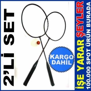 2 ADET RAKET + TOP BADMİNTON RAKET OYUN SETİ KD
