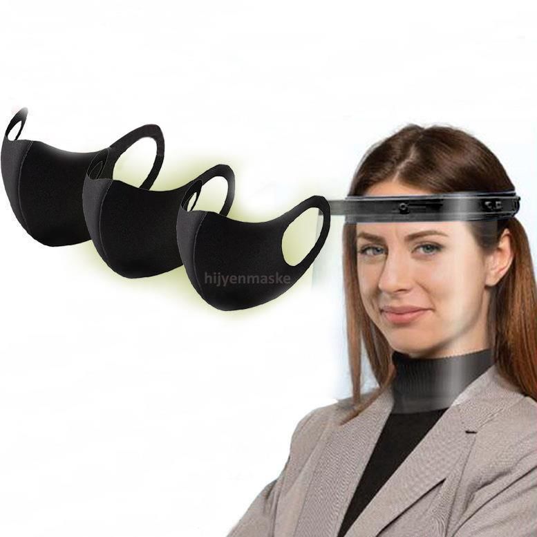 3 Adet  Yıkanabilir  Maske HEDİYELİ Camlı Maske Siperlik-Tam Koruyucu Kişisel Sağlıklı Yaşam Ürünü