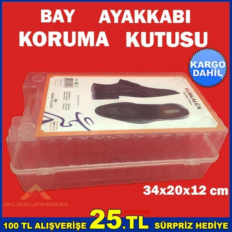 34x20x12 CM ŞEFFAF BAY AYAKKABI KORUMA KUTUSU KD