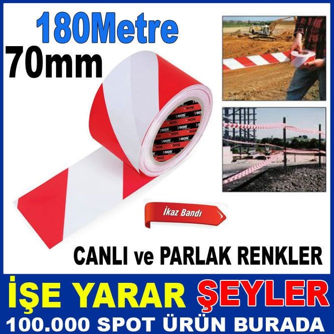 70mmx180m İÇ-DIŞ MEKAN GÜVENLİK ŞERİT İKAZ BANDI