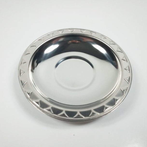 6 Adet Paslanmaz Çelik Çay Tabağı Seti Metal Çay Bardak Altlığı