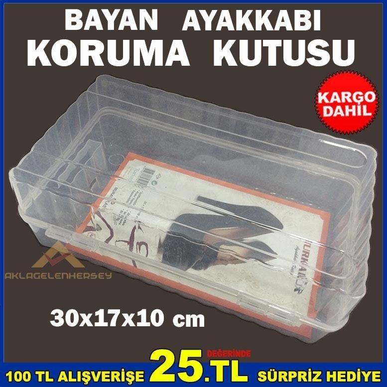 30X17X10 CM ŞEFFAF BAYAN AYAKKABI KORUMA KUTUSU