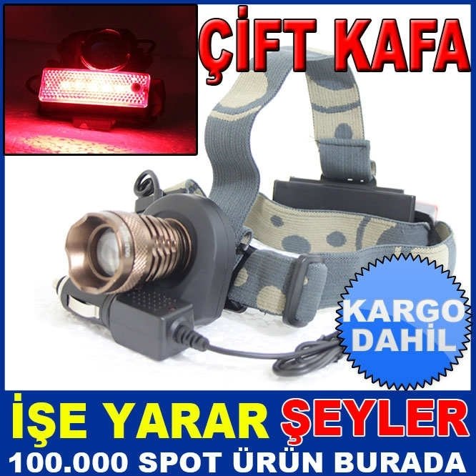 ÇİFT KAFALI FENER ULTRA POWER LED KAFA FENERİ KD