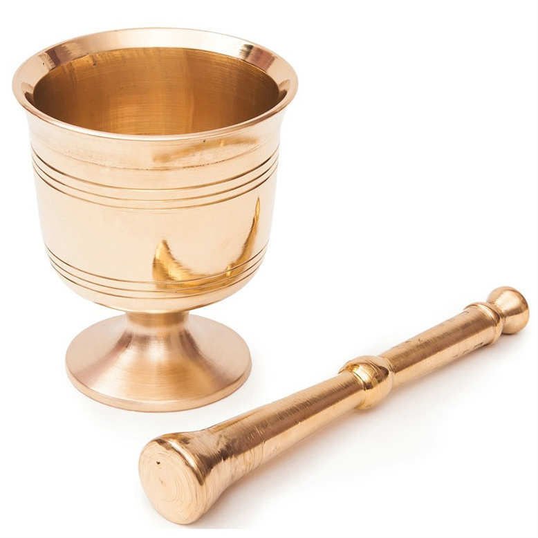 Orjinal Sarı Pirinç Havan Büyük Boy 3 No 1150-1250 gr - 100 yıl garantili