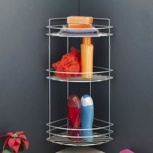 3 Katlı Krom Banyo Köşesi Paslanmaz Çelik Banyo Rafı