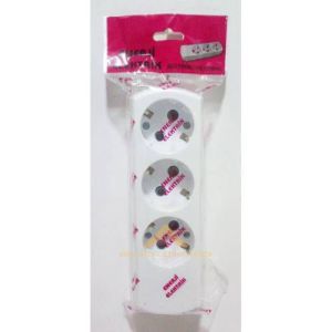 Kablosuz Topraklı 3lü Priz Üçlü Klemens