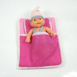 Yataklı ve Yastıklı Oyuncak  Et Bebek 20cm Kız Çocuğu Oyuncakları