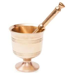 Orjinal Sarı Pirinç Havan Orta Boy 2 No 950-1000 gr - 100 yıl garantili