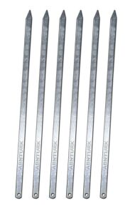 6 adet Adana Kebap Şişi 50cm Boy 16mm En Barbekü Mangal Şiş Set Metal üzeri Paslanmaz Galveniz Kaplı