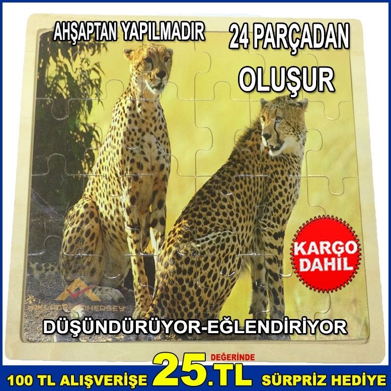 24 PARÇADAN OLUŞAN EĞLENCELİ ÇİTA FİGÜRLÜ AHŞAP PUZZLE