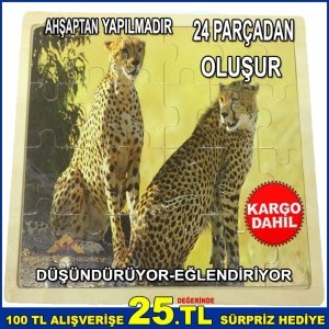 24 PARÇADAN OLUŞAN EĞLENCELİ ÇİTA FİGÜRLÜ AHŞAP PUZZLE