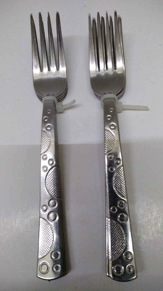 Boncuk Modeli Tatlı Çatalı Paslanmaz Çelik 6 Adet Çatal