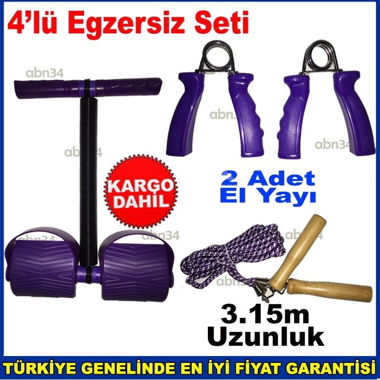 Fitnes Jimnastik Egzersiz Set El Yayı Atlama İpi Bacak Çalışma