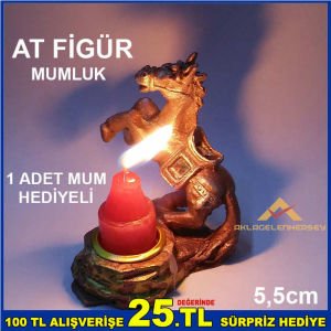 1 ADET MUM HEDİYELİ AT FİGÜRLÜ MUMLUK