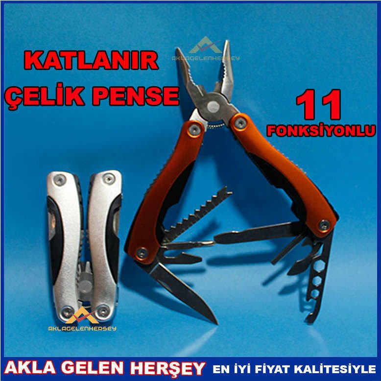 11 FONKSİYON KATLANIR PENSE ÇAKI VE TAKIM SETİ