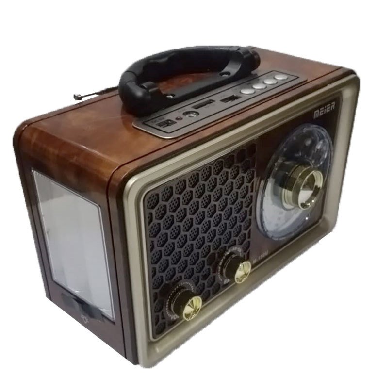 Meier M-150U USB/SD Aux Girişli Bluetoothlu Şarjlı Orta Boy Led Işıklı Radyo Portatif Müzik Kutusu