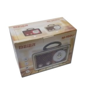 Meier M-150U USB/SD Aux Girişli Bluetoothlu Şarjlı Orta Boy Led Işıklı Radyo Portatif Müzik Kutusu