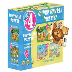 TABA GRUP 1481 HAYVANLAR SÜPER RENKLİ PUZZLE 4LÜ