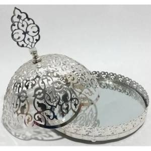 15 Cm. İçi Aynalı Kararmaz Kaplamalı Gümüş Renk Metal Şekerlik