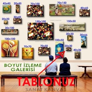 RENKLİ IŞIK TOPLARI 7 değişen ölçü ORİJİNAL KANVAS TABLO