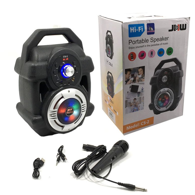 Mikrofonlu Taşınabilir Şarjlı Kablosuz Bluetooth Hi-Fi Hoparlör Led Işıklı Model:CS-2