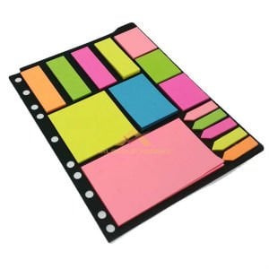 15 FARKLI ÖLÇÜ VE RENKLERDE 375 YAPRAKLI KENDİNDEN YAPIŞKANLI KAĞIT POST-IT