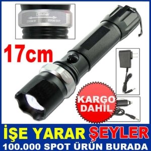 17cm ULTRA PROFESYONEL ŞARJLI EL FENERİ SETİ KD