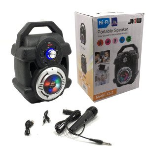Mikrofonlu Taşınabilir Şarjlı Kablosuz Bluetooth Hi-Fi Hoparlör Led Işıklı Model:CS-2