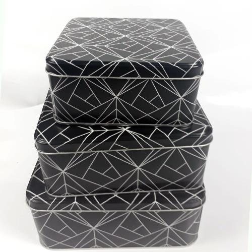 3 Adet Çok Amaçlı Demir Kutu 3lü Set İç İçe Aksesuar Kutusu