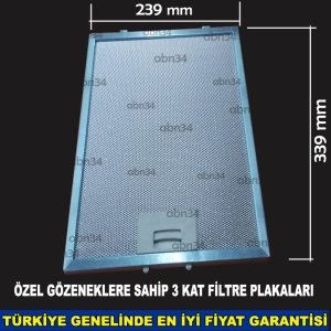 Alüminyum Davlumbaz Filtresi 239x339 mm Ankastre Filtresi