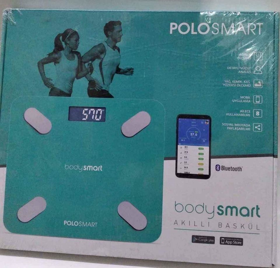 POLO SMART Bodysmart Akilli Baskül, Ağırlık, Detaylı Vücut, Yağ Kemik Kas Yüzdesi Ölçümü