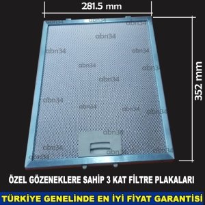 Alüminyum Davlumbaz Filtresi 281,5x352 mm Ankastre Filtresi