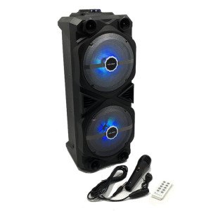 Büyük Boy Taşınabilir Şarjlı Kablosuz Bluetooth Karaoke Hoparlör Kumandalı Led Işıklı KTS-1054A